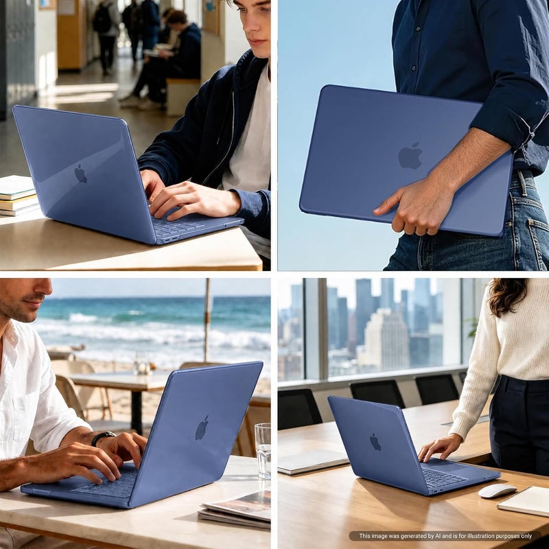 موسيسو غطاء مقاوم للتشقق من MOSISO متوافق مع حافظة MacBook Neo مقاس 13 بوصة طراز 2026 A3404 مع شريحة A18 Pro، غلاف صلب واقي وغطاء لوحة مفاتيح وفيلم شاشة ونوع C، نيلي بلوري - Image 5