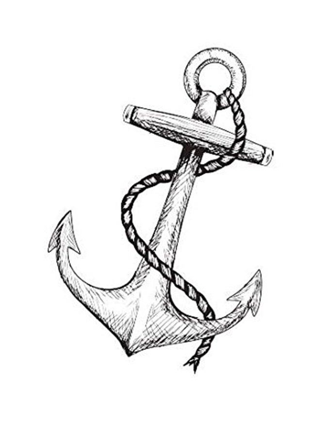 ملصق وشم مؤقت على شكل مرساة مقاوم للماء للرجال والنساء والبالغين والأولاد والمراهقين فن الجسم 10.5X6 سم مجموعة من 12 (SF141)