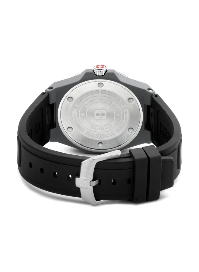 SWISS MILITARY HANOWA Ocean Pioneer Watch For Men With Black Silicone Strap - 45 mm