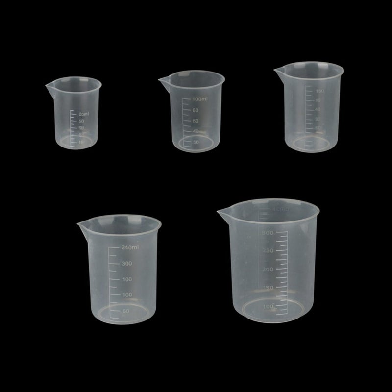 THW® (5 pc) 50ml 100ml (250ml-2pc) 500ml Plastic Science Beaker Set Measuring Cup - Image 4
