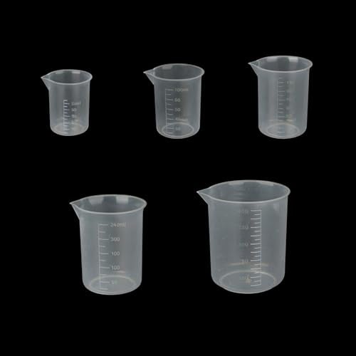 THW® (5 pc) 50ml 100ml (250ml-2pc) 500ml Plastic Science Beaker Set Measuring Cup - Image 1