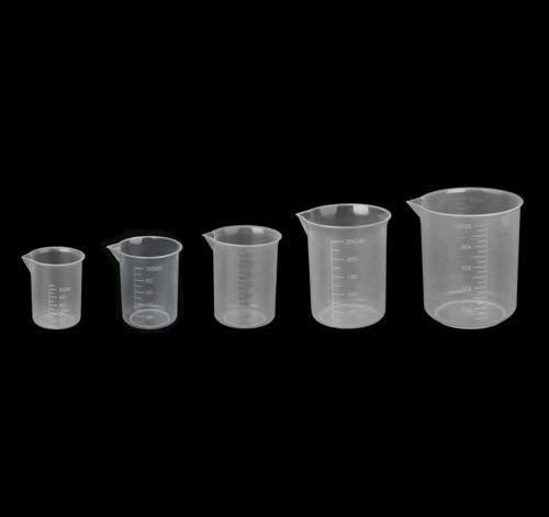 THW® (5 pc) 50ml 100ml (250ml-2pc) 500ml Plastic Science Beaker Set Measuring Cup - Image 2