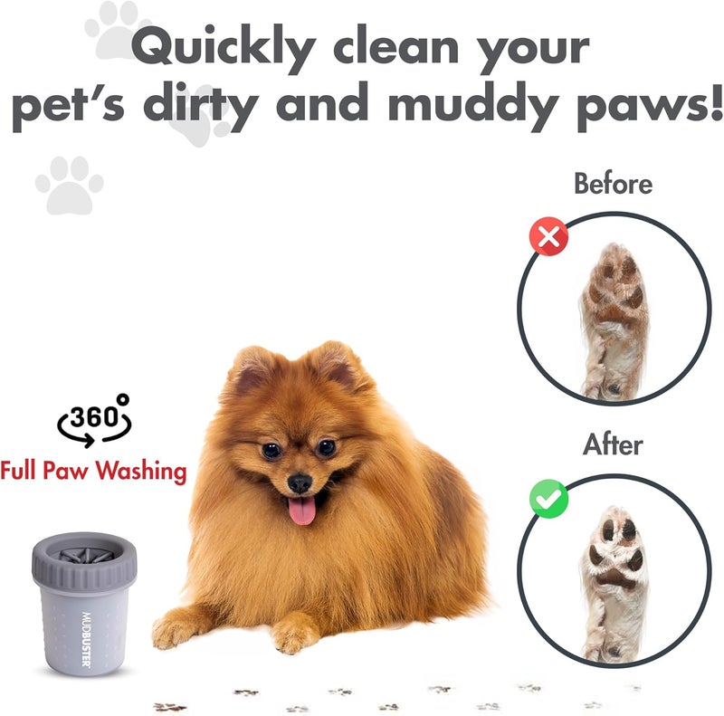 Dexas mudbuster portable dog paw washer/paw cleaner, small, light gray - Image 5