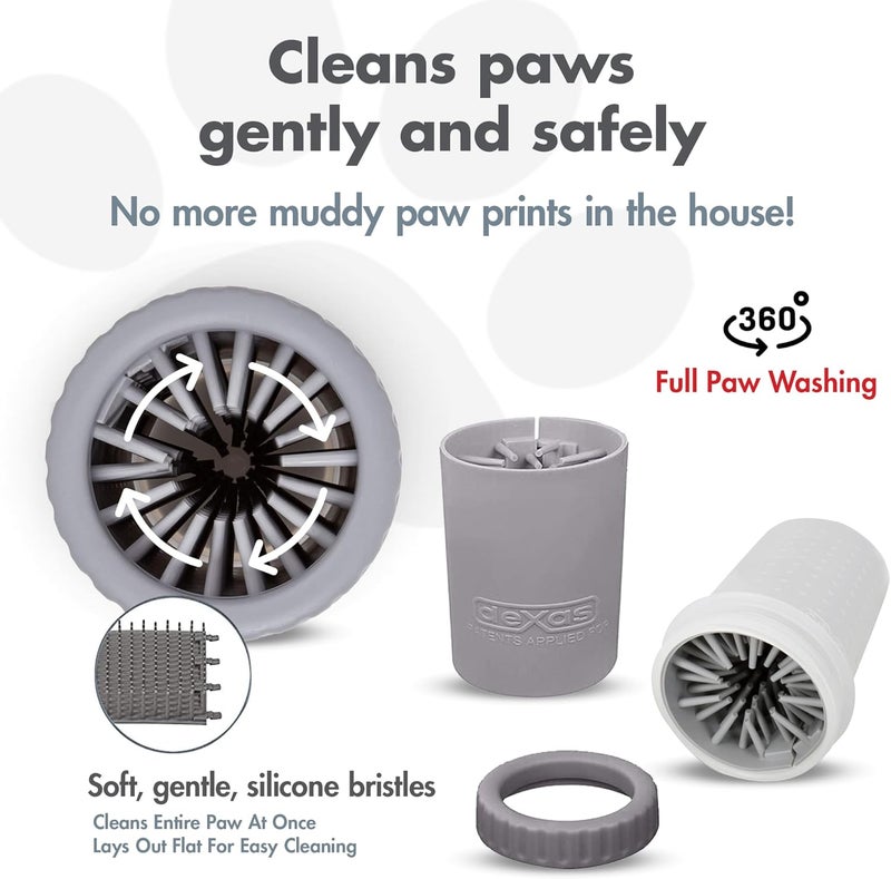 Dexas mudbuster portable dog paw washer/paw cleaner, small, light gray - Image 2
