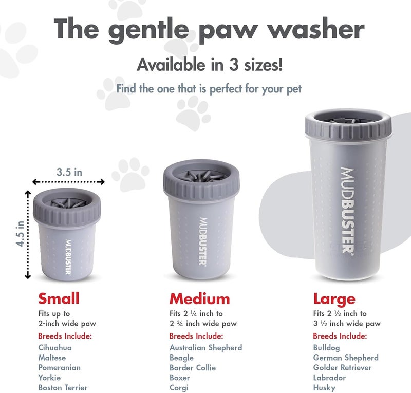 Dexas mudbuster portable dog paw washer/paw cleaner, small, light gray - Image 3