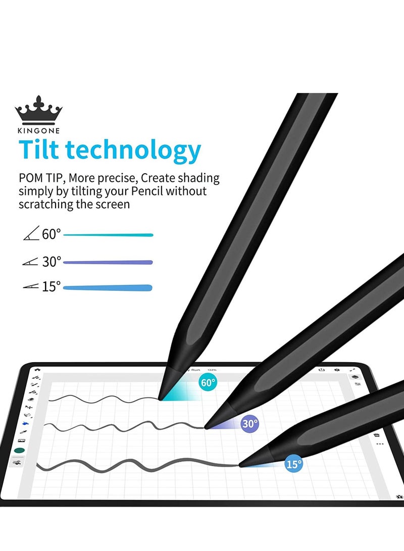 Upgraded Stylus Pen, iPad Pencil, Ultra High Precision & Sensitivity, Palm Rejection, Prevents False ON/OFF Touch, Power Display, Tilt Sensitivity, Magnetic Adsorption For iPad 2018 and Later  - Image 5