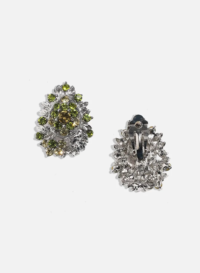 SOHI Textured Crystal Artificial Stud Earring Jewellery