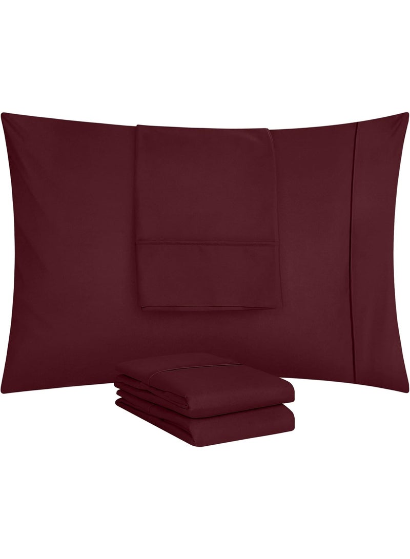 Utopia Bedding Queen Pillow Cases - 4 Pack - Envelope Closure - Soft Brushed Microfiber Fabric - Shrinkage and Fade Resistant Pillow Covers Queen Size 20 X 30 Inches (Queen, Burgundy) - Image 4