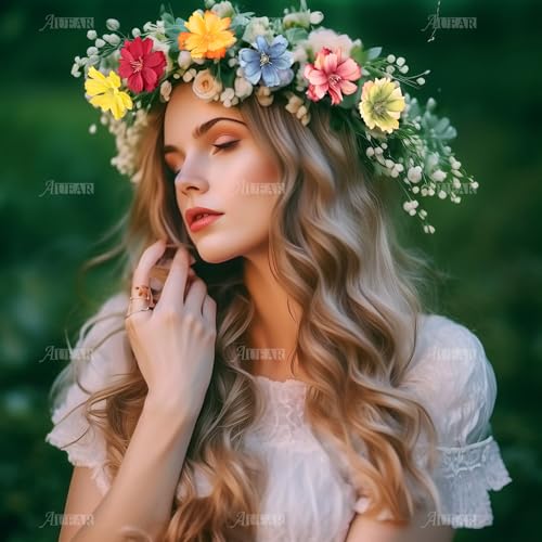 AUEAR, 50 Pack Artificial Silk Cherry Blossom Flowers Heads Craft Fake Peony Daisy Decor for Bridal Hair Clips Headbands Dress DIY Accessories Wedding Party Decorative (Mix Color) - Image 3