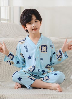 Al Aoyama New Summer Children's Homewear Suit Children's Short-Sleeved Trousers Air-Conditioning Clothing Thin SectionBoys  - Image 1