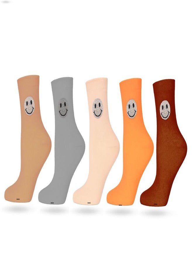 MIKONIKO Girls Low Cut Cotton Socks - Soft & Comfortable Casual Ankle Socks | Simple Decorative Short Socks for Running, Hiking| Multicolor 5 Pack - Image 1