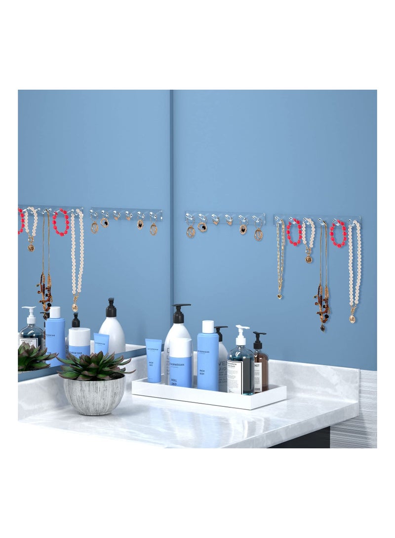 Y&D, Acrylic Necklace Organizer Wall Mounted with 6 Hooks, for Hanging Necklace, Jewelry, Bangles, Bracelets and Rings - Image 5