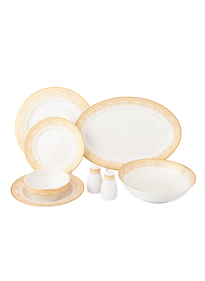 Dania 28-piece porcelain dining set with golden font, suitable for 6 people  - Image 2