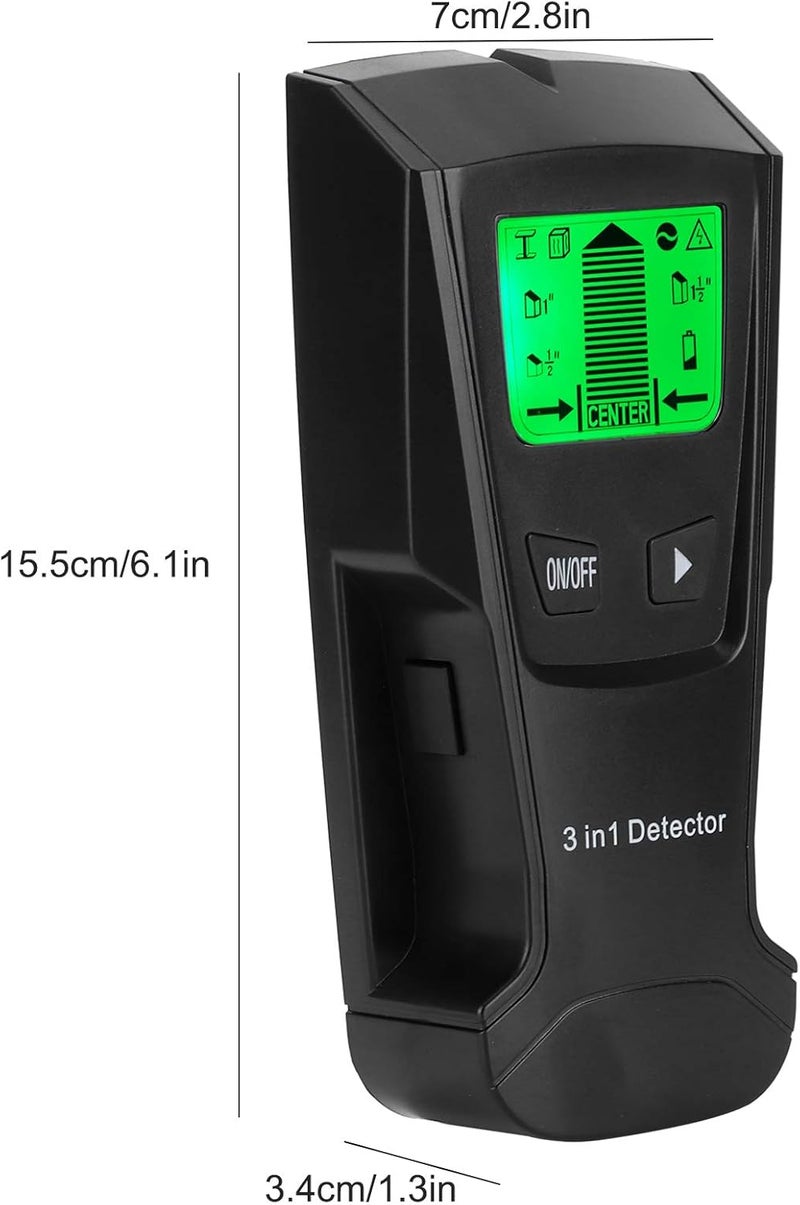 klarako Stud Detector, LCD Display Compact 3 in 1 Portable Wall Scanner, Ergonomic for Home Office(black) - Image 2