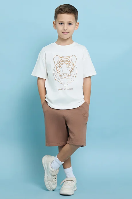 أر أند بي Solid Shorts with Drawstring Waist