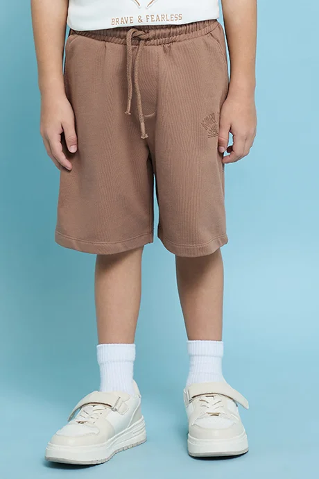 أر أند بي Solid Shorts with Drawstring Waist