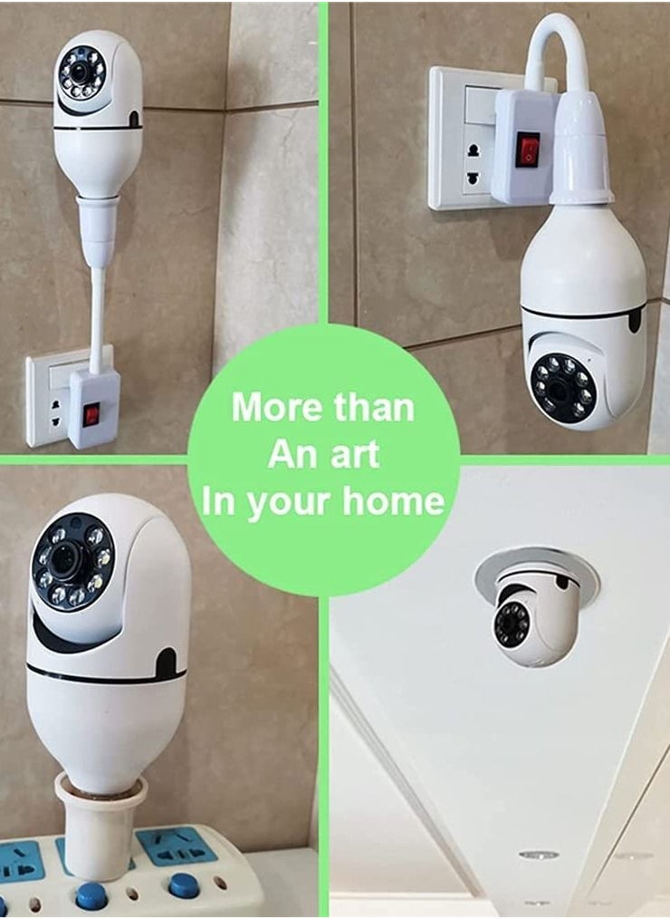 Generic - Home Tovnet Light Bulb Security Camera Wireless 2.4Ghz Wifi Pan/Tilt 360 Degree PTZ Camera 1080P HD Panoramic Cam, with 2-Way Audio & Motion Detection & Night Vision & Siren Alarm - Image 1