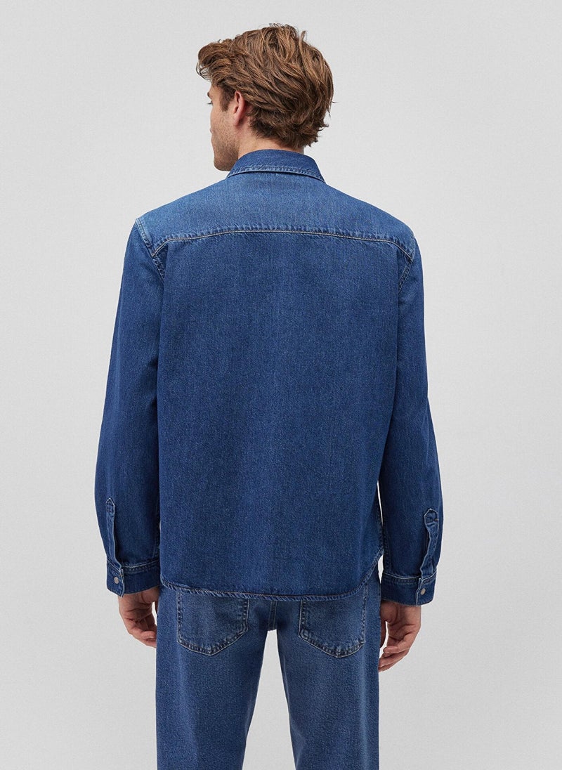 MAVI Ted Dark Brushed Denim Jean Shirt - Image 4