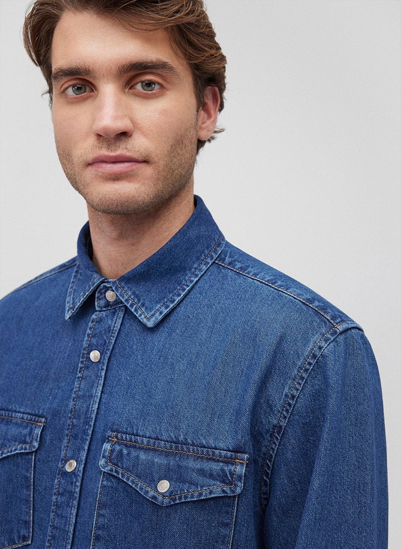 MAVI Ted Dark Brushed Denim Jean Shirt - Image 5
