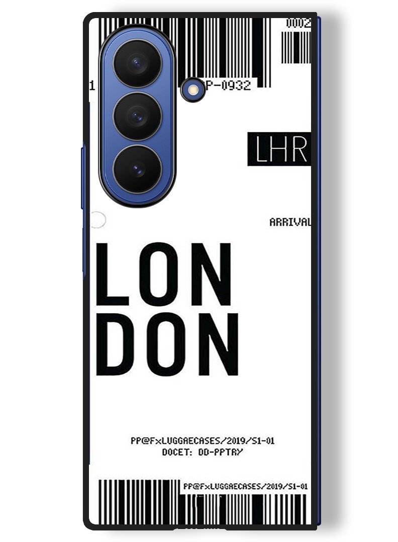 Theodor Case Compatible with Samsung Galaxy Z Fold 7 - 8 Inch Protection Shockproof Bumper Cover London boarding pass - Image 1