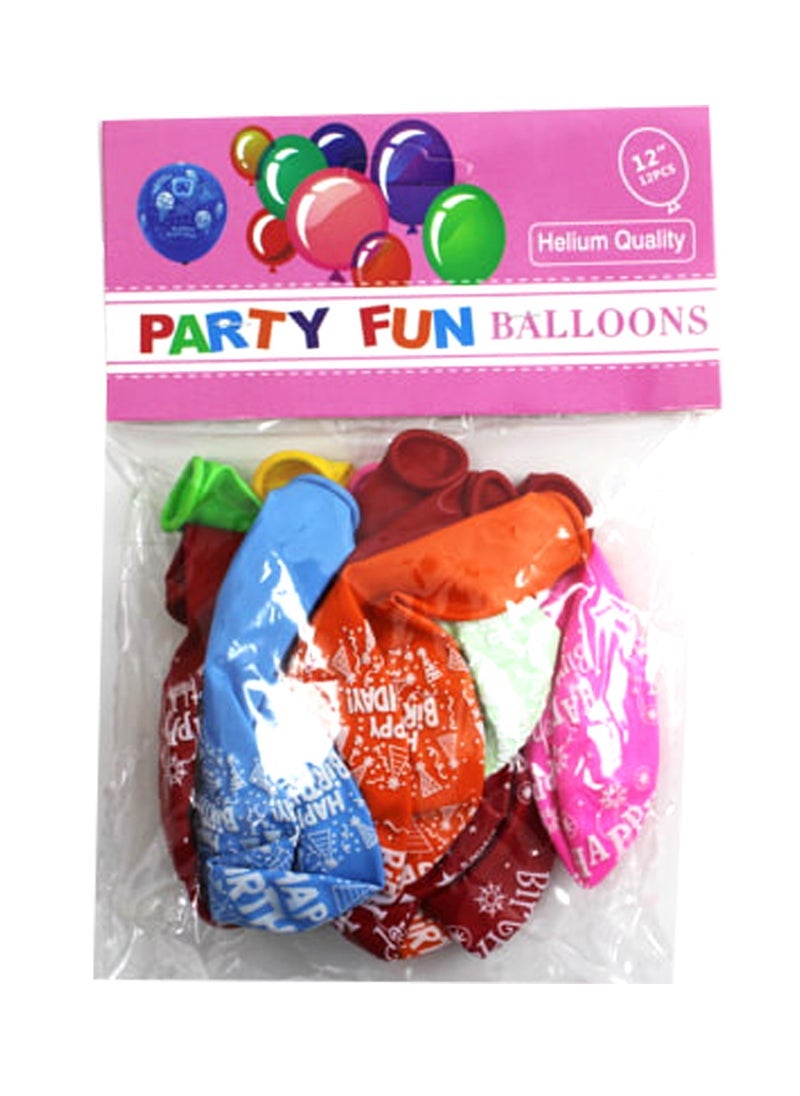 بارتي فن عيد ميلاد سعيد بالون متنوع 12 قطعة - Image 2