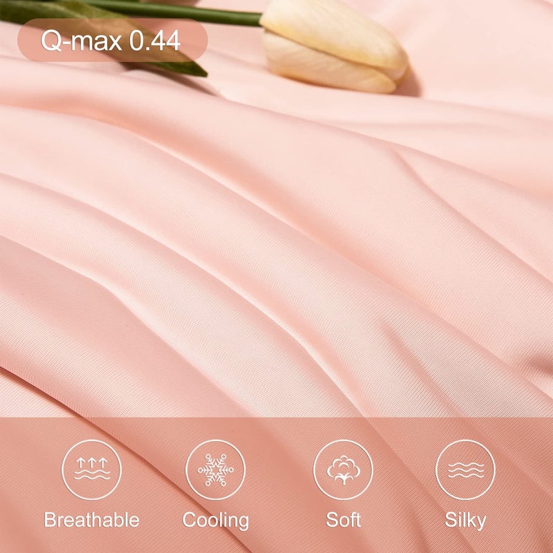 LLanCL Cooling Blankets for Hot Sleepers - Cool Like Ice Cream Lightweight Blanket for Summer with Double Side Cold, Cooling Comforter, Quilt, Fabric for Bed (Throw Size 47" x 59" Pink & Beige) - Image 3