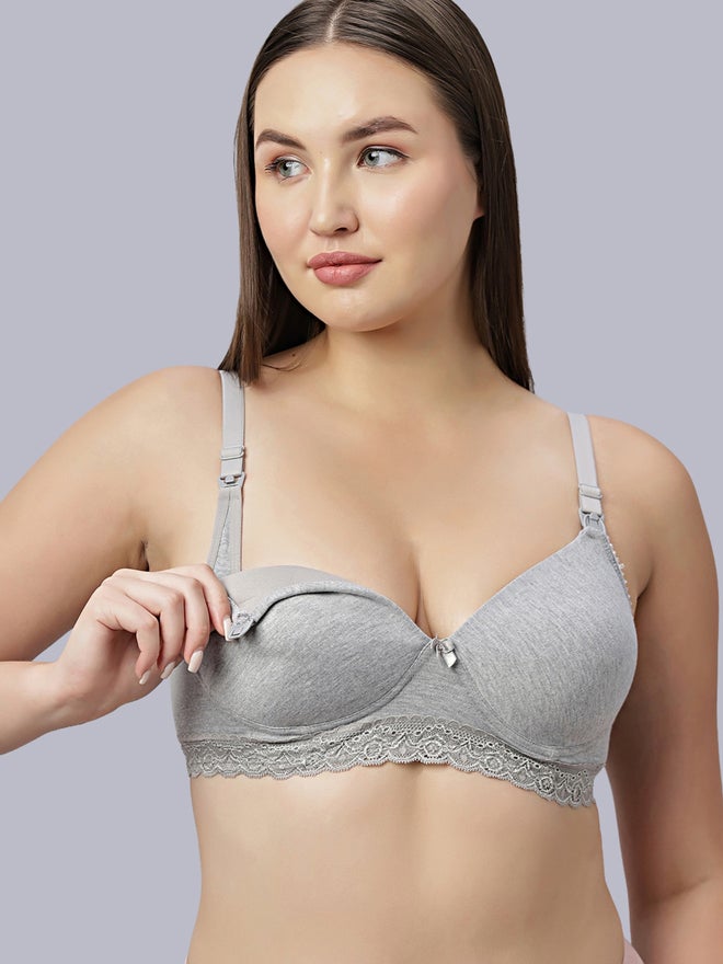 Eden Grey Heavily Padded Nursing Maternity Bra - Image 4