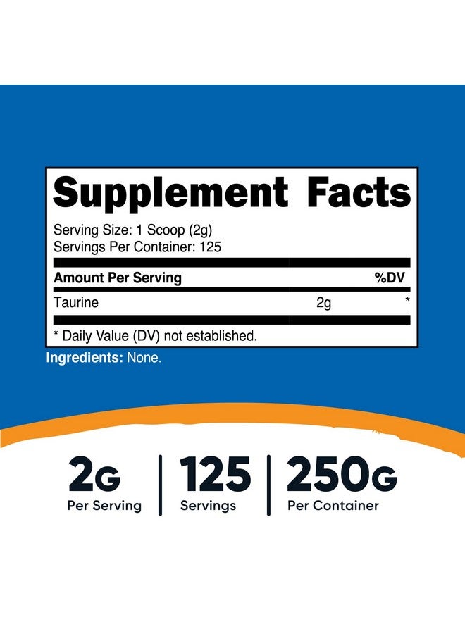 Nutricost Taurine Powder 250 Grams - 125 Servings, 2000mg Per Serving - Image 2