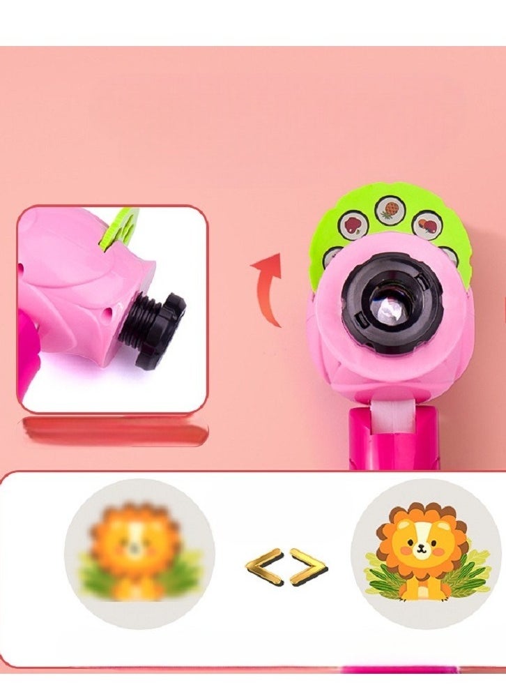 null - kids educational learning projector erasable drawing board painting table lamp kit indoor activity 24 patterns drawing 12 color pens Painting Toy projector Learning Drawing Desk , color Pink - Image 1