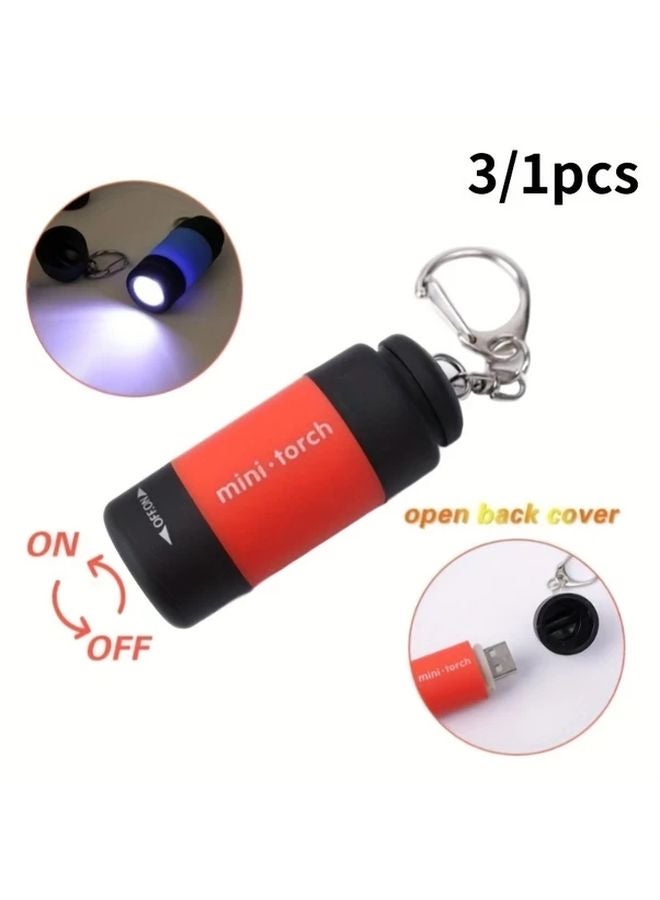 مصباح يدوي أخضر صغير LED محمول عالي السطوع قابل لإعادة الشحن عبر USB ضوء سلسلة المفاتيح للتخييم والطوارئ وانقطاع التيار الكهربائي - Image 5