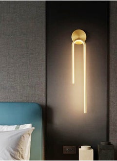 fashionhome Set Of 2 Modern Luxury Design U-Shape Wall Lamp Aluminum Tri Color Mode Acrylic LED Light Wall Decor Background Lamp for Living Room Dining Room Home Office 10x55 cm  - Image 2