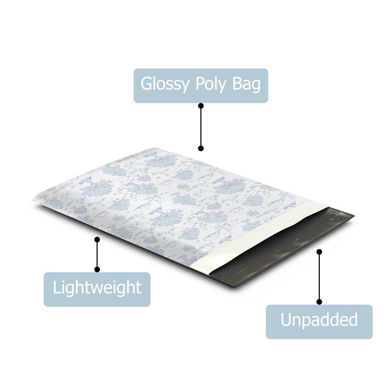 Pro Supply Global 10x13 (100) Blue Toile Summertime Designer Poly Mailers Waterproof Self Sealing Tear Resistant Polymailers Shipping Envelopes Premium Printed Bags For Small Businesses - Image 3