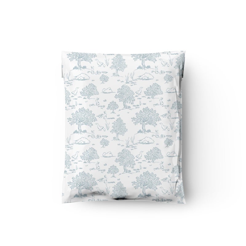 Pro Supply Global 10x13 (100) Blue Toile Summertime Designer Poly Mailers Waterproof Self Sealing Tear Resistant Polymailers Shipping Envelopes Premium Printed Bags For Small Businesses - Image 5