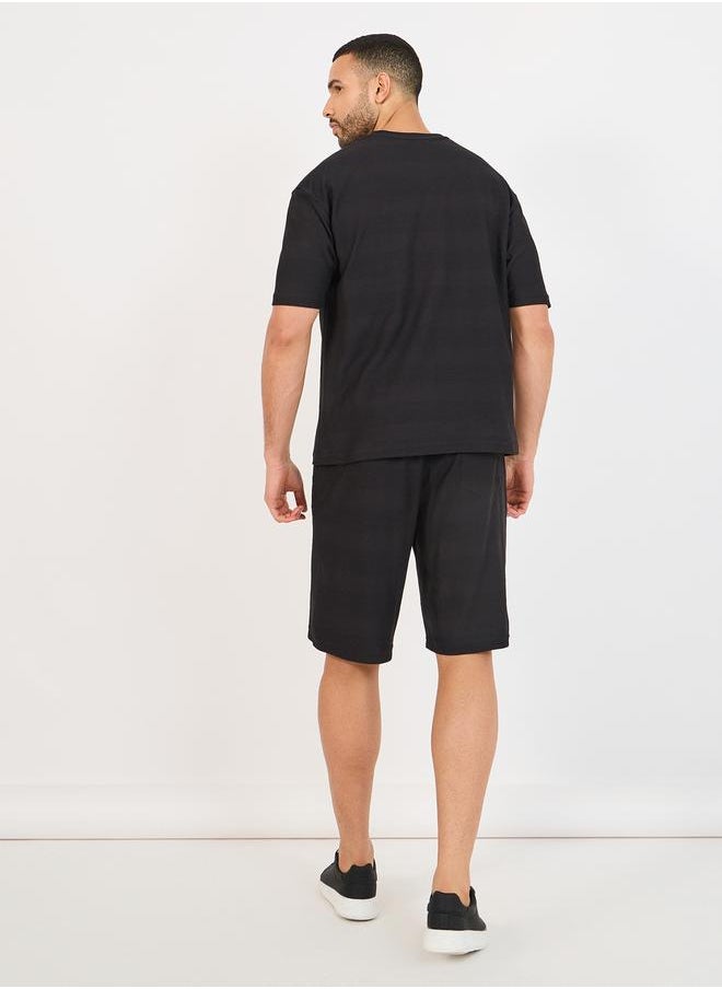 Styli Textured Knit Oversized T-Shirt & Shorts Co-Ords  - Image 5