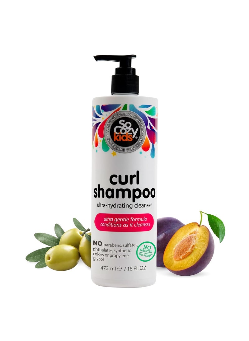 SO COZY - SoCozy Curl Shampoo for Kids Curly Hair 16 Fl Oz Pump Gentle Hydrating Cleanser Helps Improve Elasticity Reduce Breakage  Frizz with Keratin Plum Seed Oil  Olive Oil Paraben  SulfateFree - Image 1