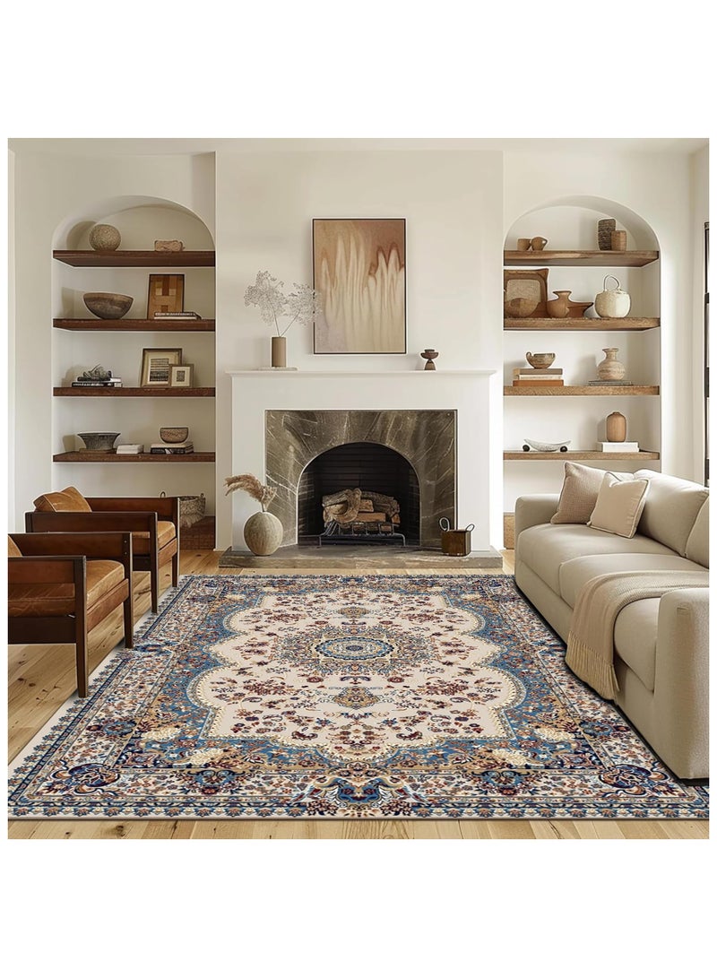 Anmi 140 * 200CM Bohemian Area Rugs, Non - Slip Foldable Washable Carpet，for Home Decor Living Room Bedroom - Image 3