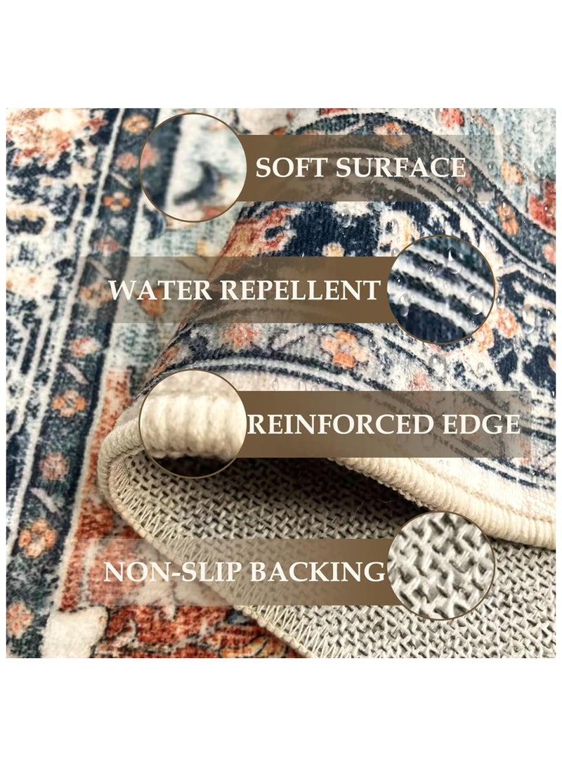 Anmi 140 * 200CM Bohemian Area Rugs, Non - Slip Foldable Washable Carpet，for Home Decor Living Room Bedroom - Image 5