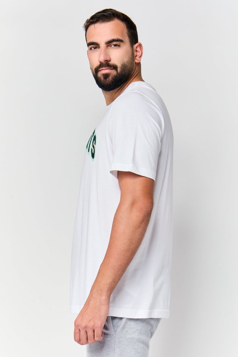 PUMA تي شيرت رياضي أساسي للرجال بأكمام قصيرة، أبيض - Image 3