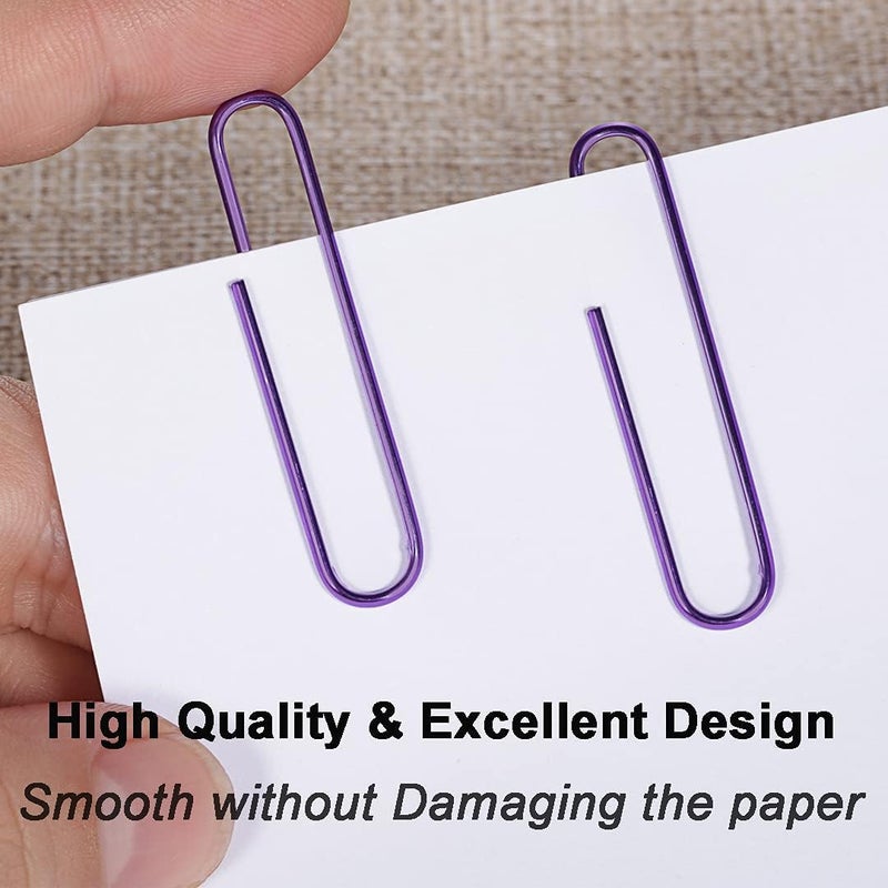 Vinaco Purple Jumbo Paper Clips, 100 Pack, 2 Inch (50 mm), Durable & Rust Resistant, Great for Office, School and Personal Use - Image 4