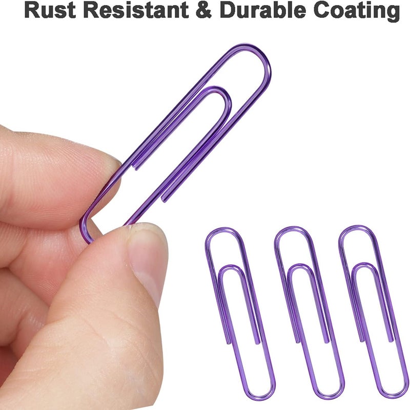 Vinaco Purple Jumbo Paper Clips, 100 Pack, 2 Inch (50 mm), Durable & Rust Resistant, Great for Office, School and Personal Use - Image 3