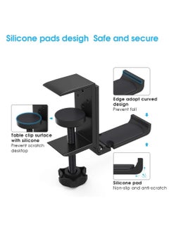 Arabest Headphone Holder, Under Desk Headphone Stand Foldable Gaming Headset Hanger Mount Universal Metal Earphone Holder Hook  - Image 5