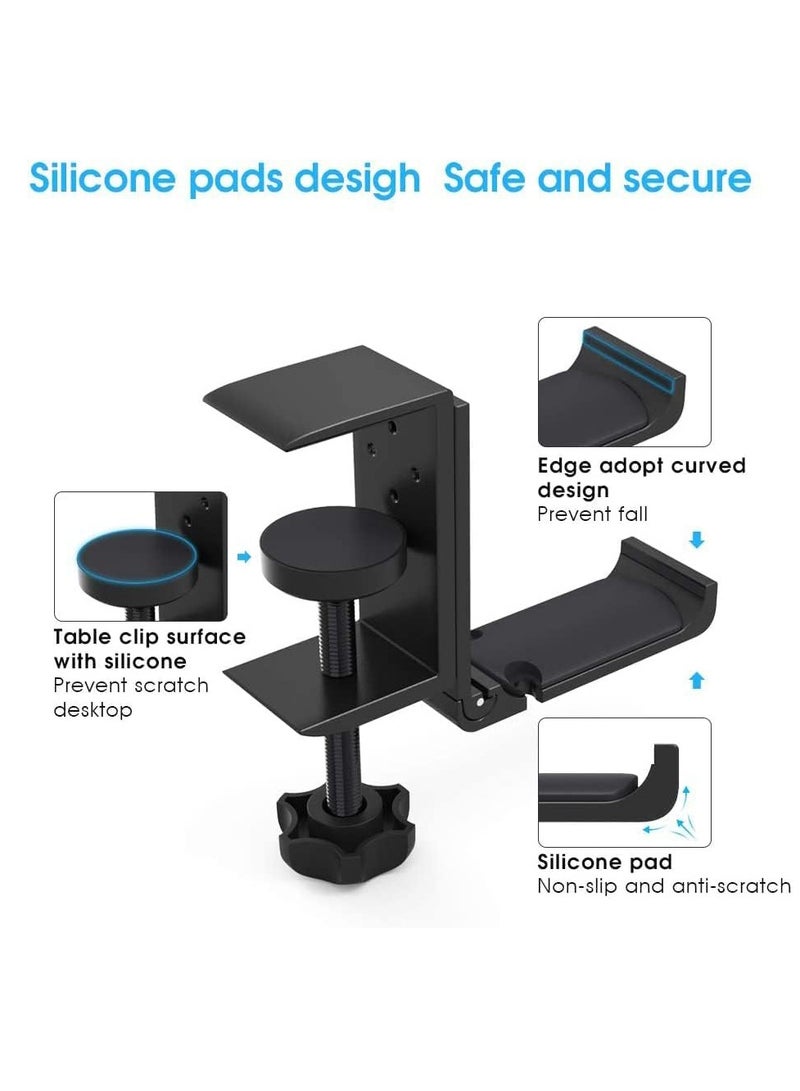 Arabest Headphone Holder, Under Desk Headphone Stand Foldable Gaming Headset Hanger Mount Universal Metal Earphone Holder Hook  - Image 5
