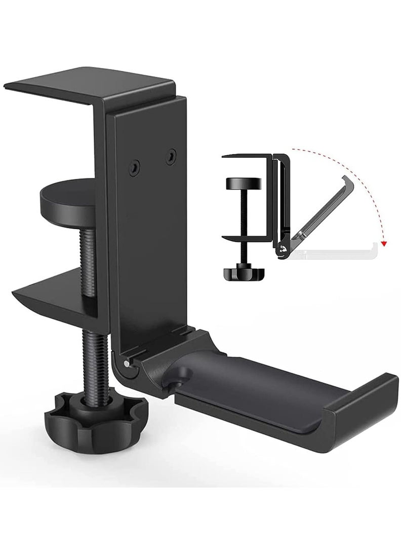 Arabest Headphone Holder, Under Desk Headphone Stand Foldable Gaming Headset Hanger Mount Universal Metal Earphone Holder Hook  - Image 1