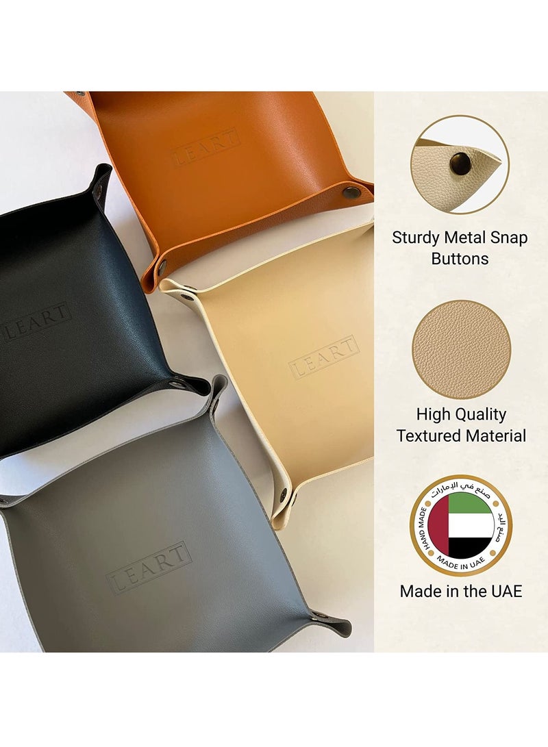 لي آرت Valet Tray - صينية صغيرة ومدمجة لتخزين الأغراض | منظم للمكتب، بجانب السرير، مدخل المنزل | صينية لتخزين المفاتيح والعملات المعدنية والقرطاسية والمجوهرات (كريمي)  - Image 3