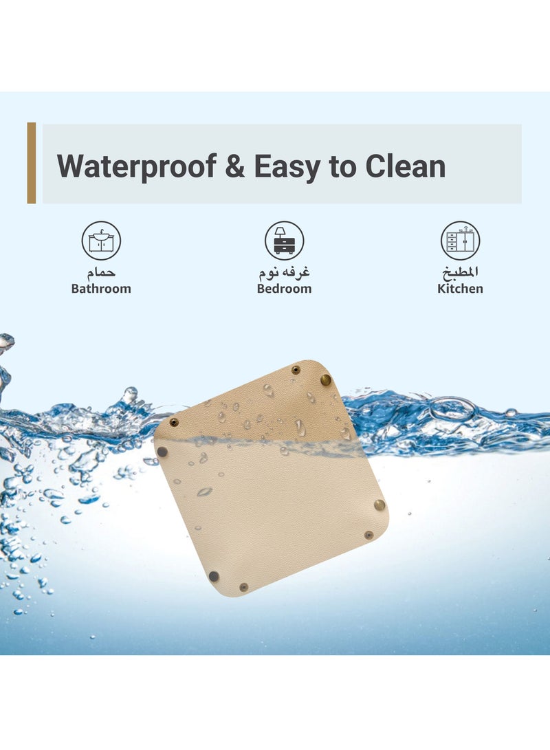 لي آرت Valet Tray - صينية صغيرة ومدمجة لتخزين الأغراض | منظم للمكتب، بجانب السرير، مدخل المنزل | صينية لتخزين المفاتيح والعملات المعدنية والقرطاسية والمجوهرات (كريمي)  - Image 4