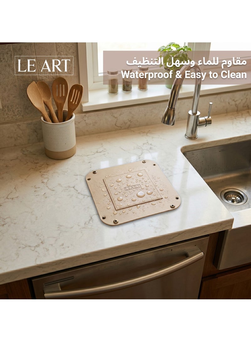 LeArt Valet Tray - Small & Compact Catchall Tray | Desk, Bedside, Home Entrance Entryway Organizer | Valet Tray for Keys, Coins, Stationary, Jewellery (Cream) - Image 5