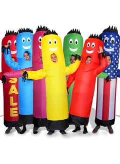 Air Dancers Inflatable Tube Man Costume Wacky Waving Inflatable Tube Guy Blow Up Halloween Costume Adult Size Red
