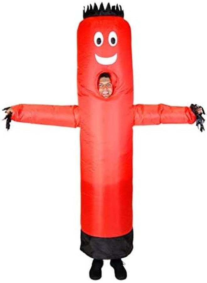 LookOurWay - Air Dancers Inflatable Tube Man Costume Wacky Waving Inflatable Tube Guy Blow Up Halloween Costume Adult Size Red - Image 1