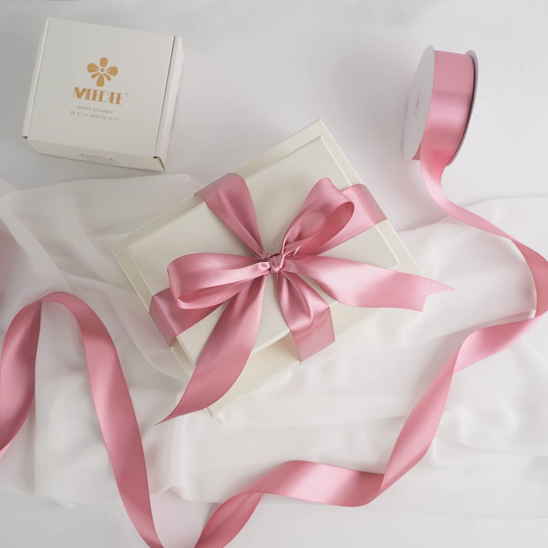 MEEDEE Mauve Rosy Satin Ribbon 1-1/2 Inch Rose Pink Ribbon Lux Double Faced Satin Ribbons by 50 Yards Pink Polyester Satin Ribbons for Crafts, Weddings, Flower Bouquet, Holiday Decorating - Image 5