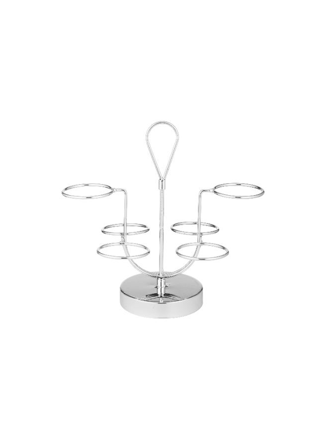 اباريك الصفا استاند حامل فناجين قهوة عربي من المعدن الفضي غير قابل للصدأ - Image 2